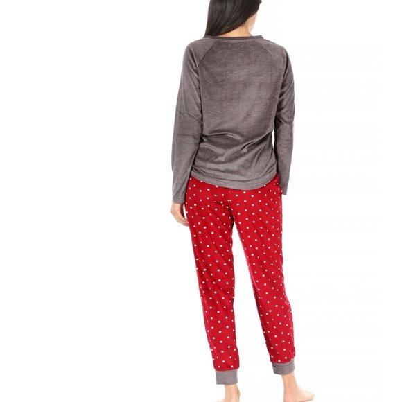 Rae Dunn BELIEVE Plush Velour Long Sleeve Top & Cozy Jogger Pajama Set XL NWT - Picture 2 of 7